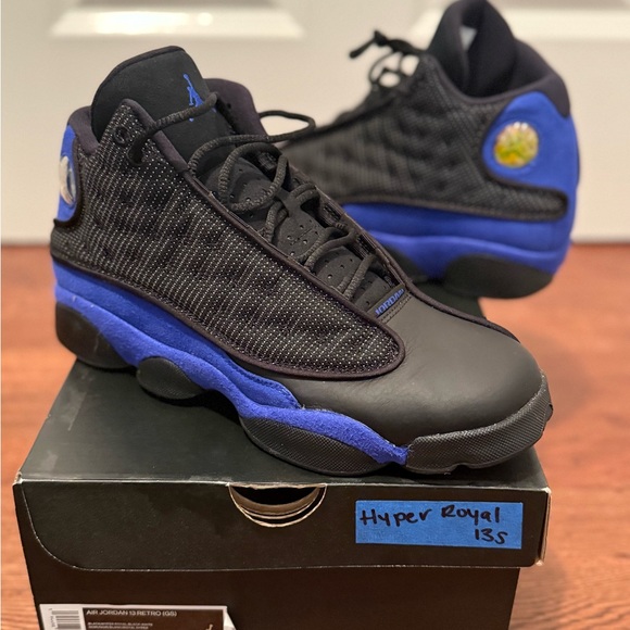 Jordan Hyper Royal Black and Blue Athletic Shoes - Picture 1 of 3
